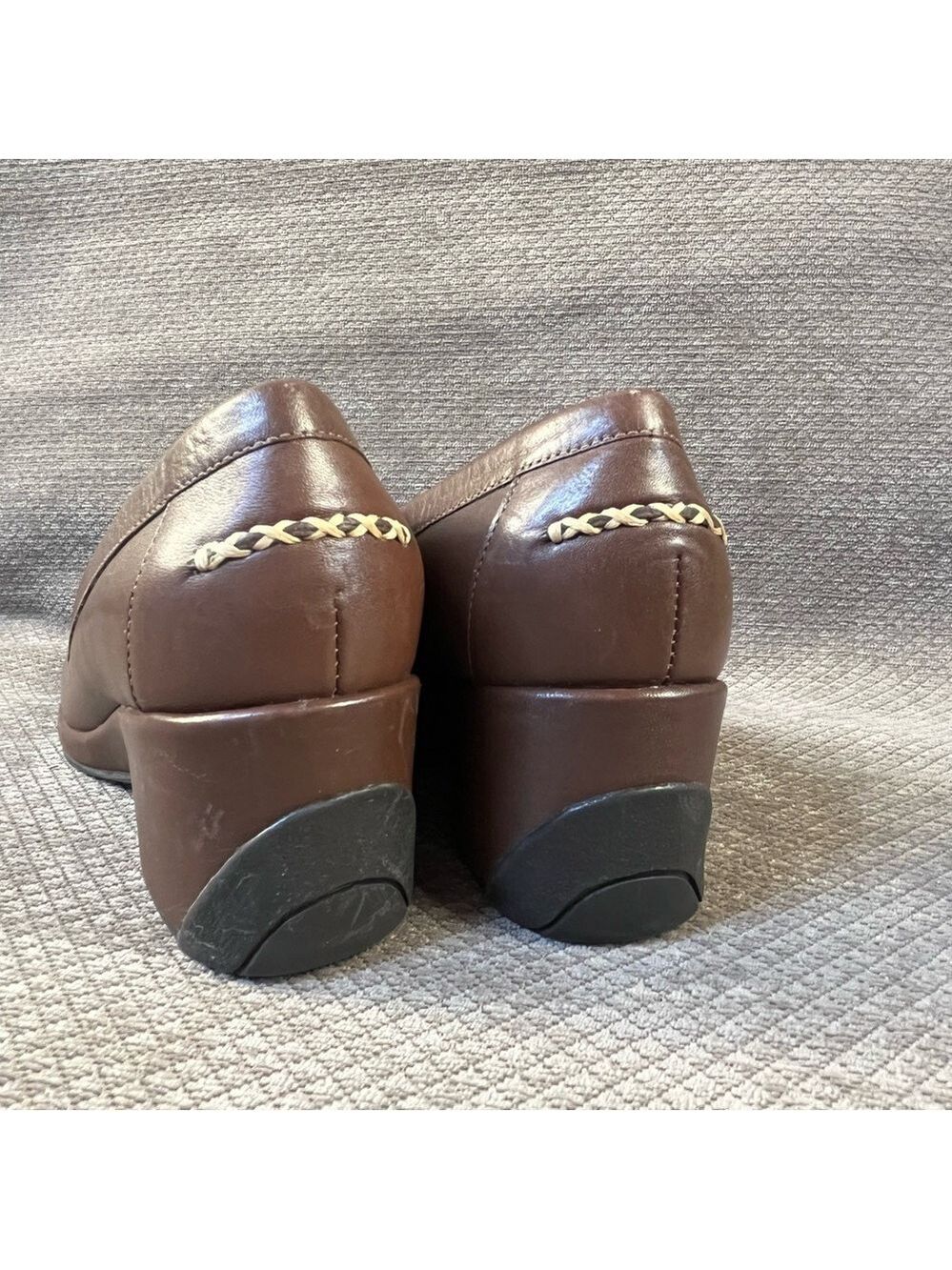 Nurture Gardner Women’s Brown Leather Wedge Loafers Comfort Heels 6.5 M EUC - Picture 9 of 14